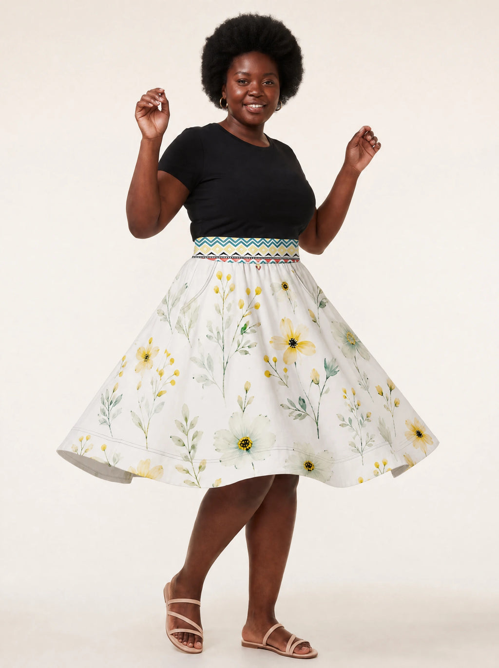 "Alizeti" Twirl Skirt — twirling, skirt flared out
