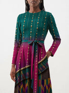 "Lulu" Long Sleeve Midaxi Dress — standing, angled view on model