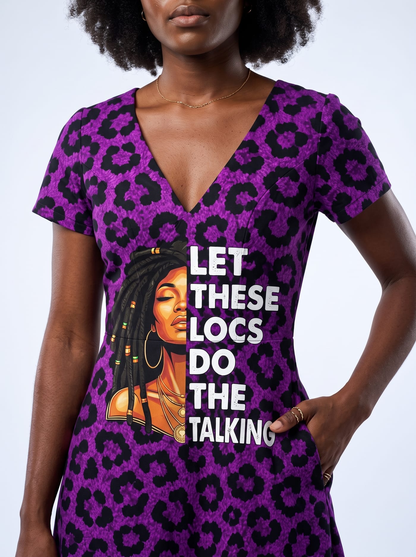Purple Leopard Short Sleeve Maxi Dress