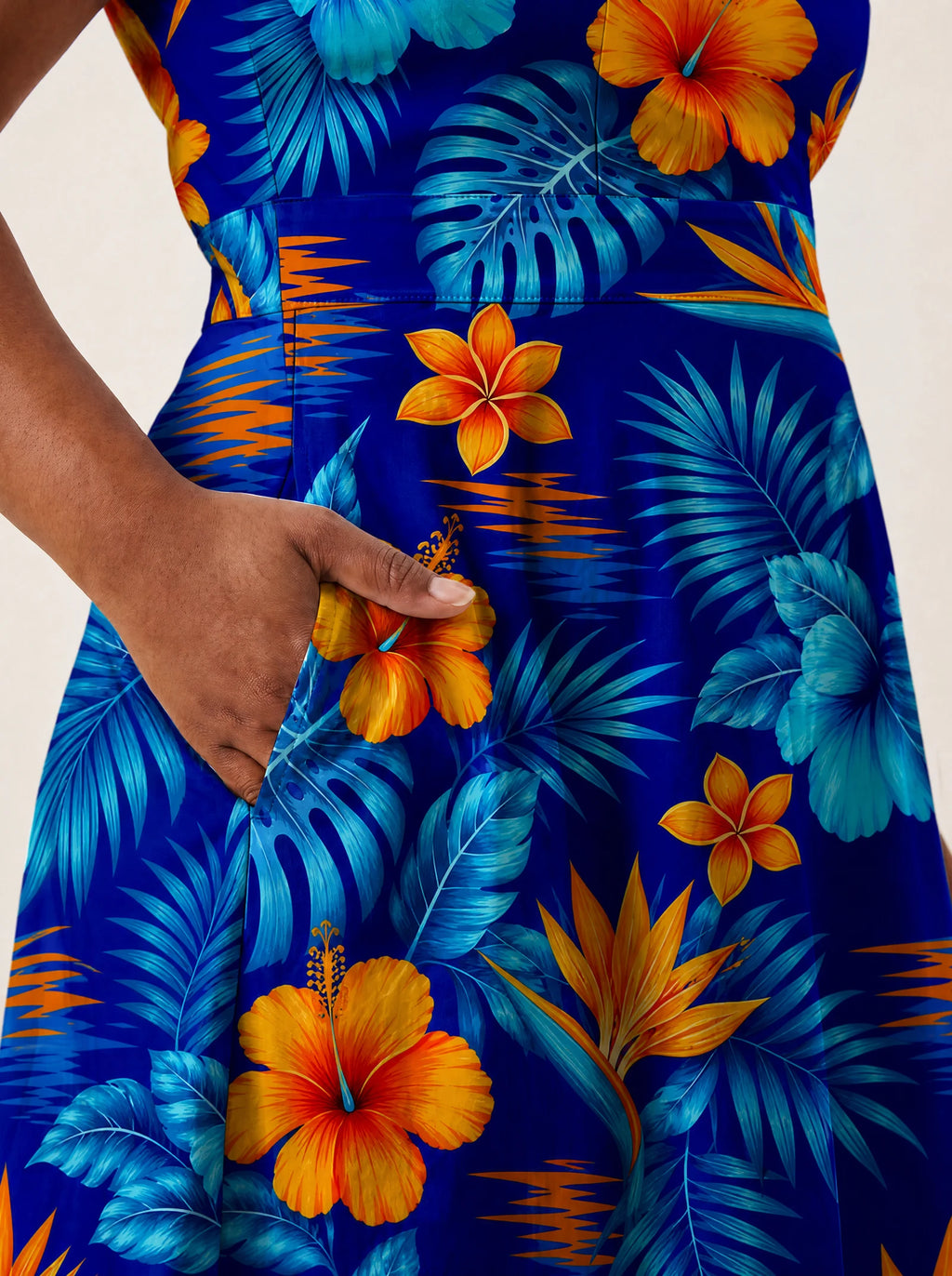 "Maua" V Neck Midi Dress