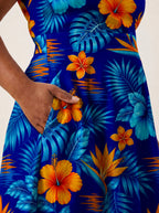 "Maua" V Neck Midi Dress