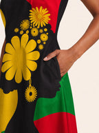 "Furaha" V Neck Midi Dress Promo