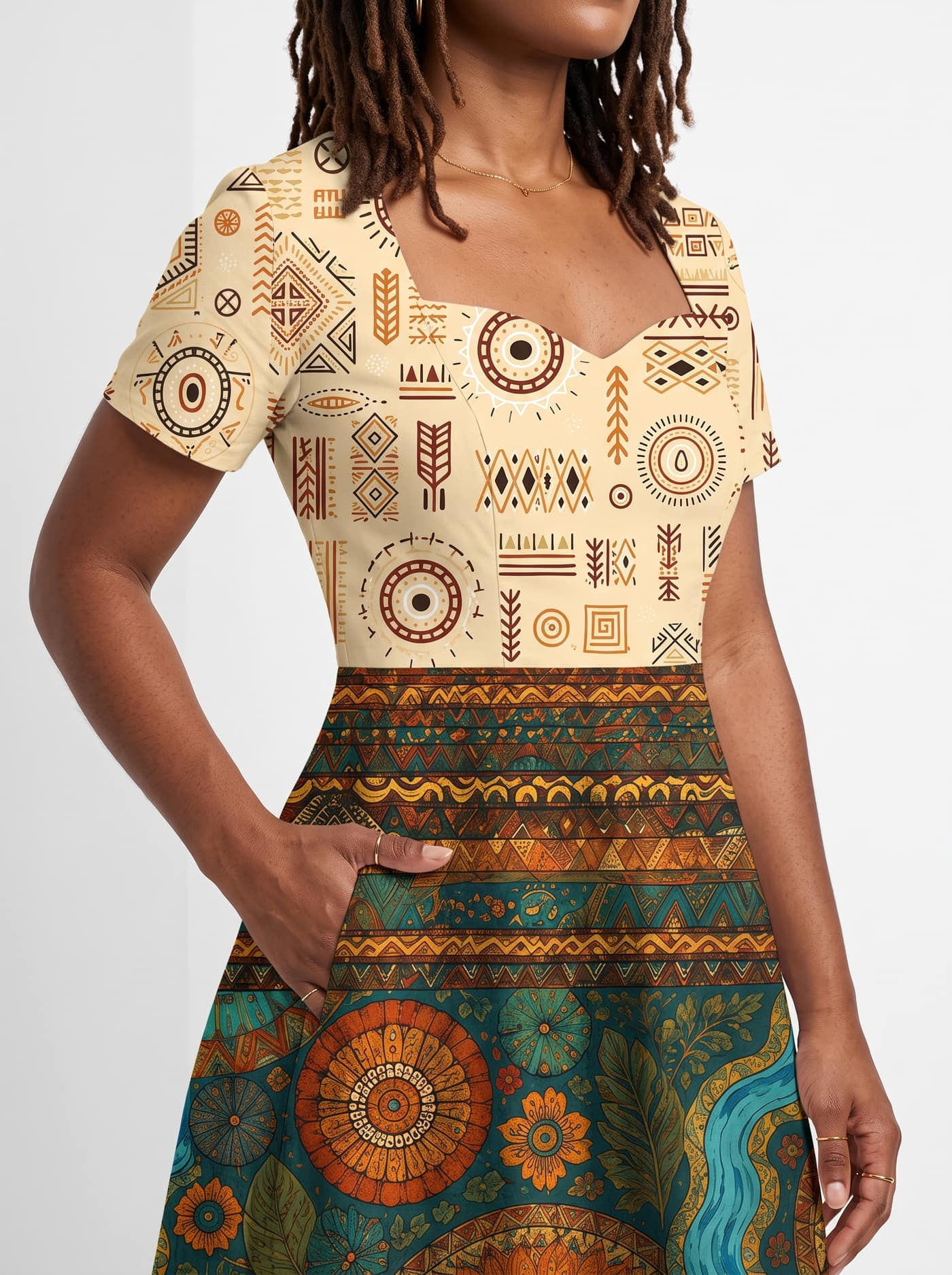 "Mto" Sweetheart Midi Dress