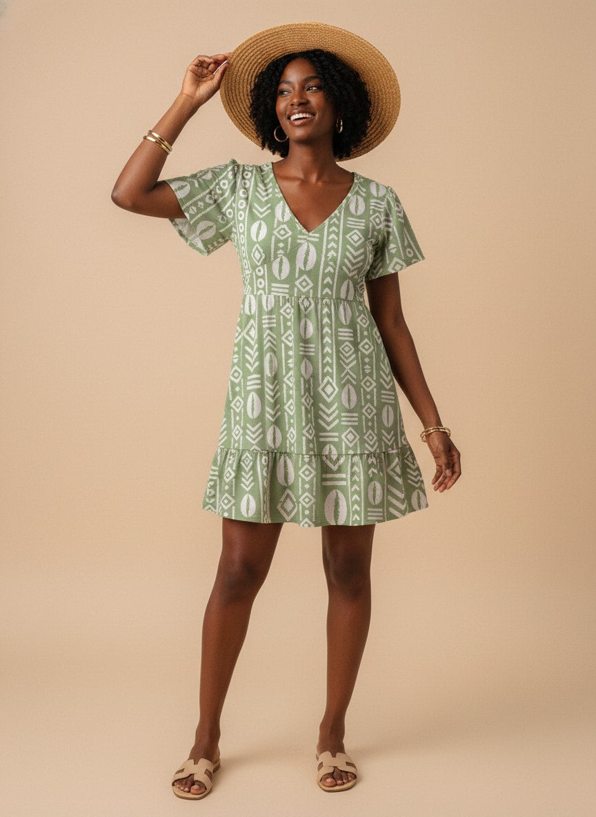 Oshun Verde Floral Dress