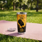 "Selah" Tumbler — on a yoga mat on a park lawn
