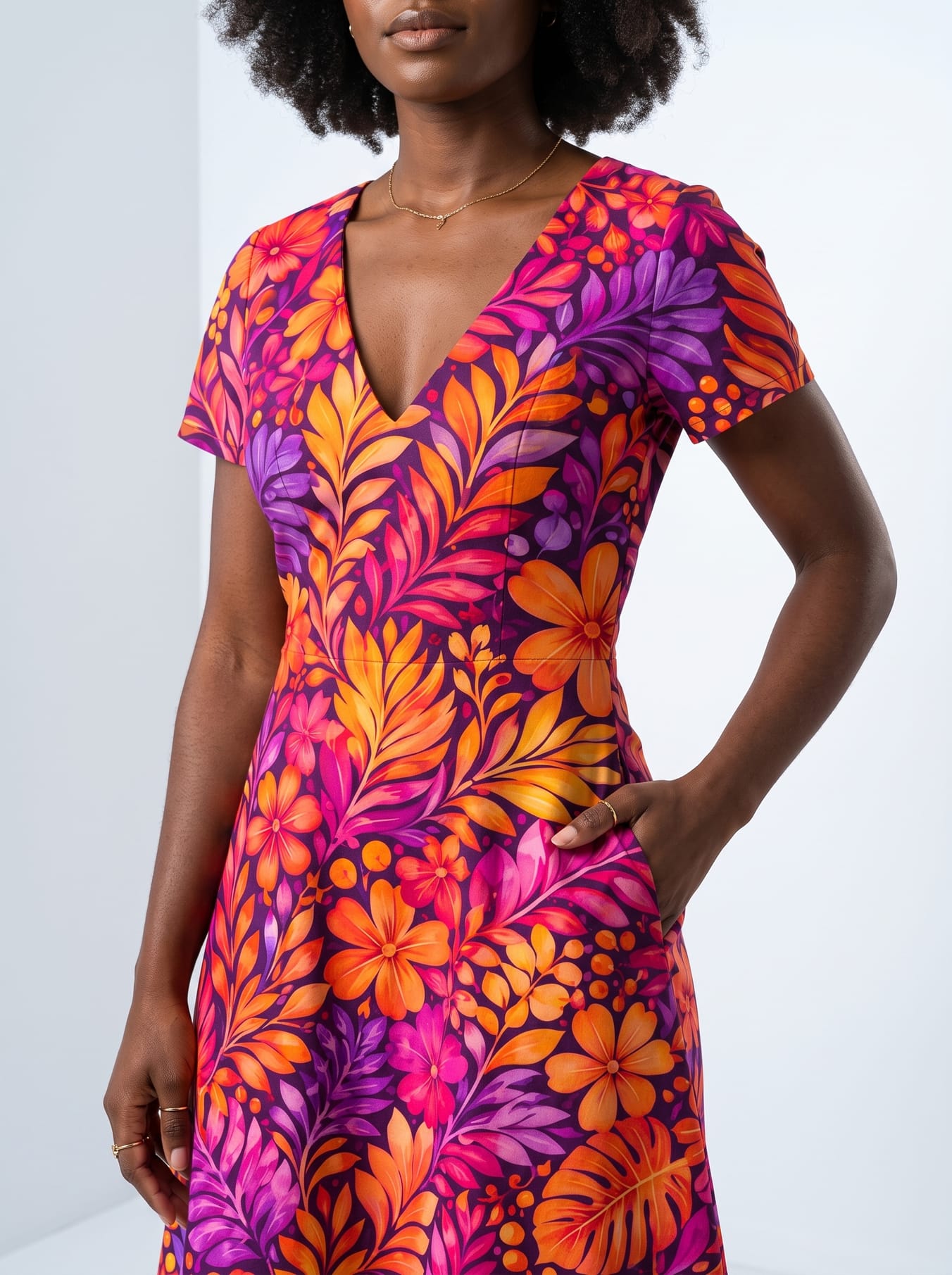 "Waridi" Short Sleeve Maxi Dress