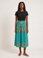 "Heshima" Twirl Skirt — full length on model