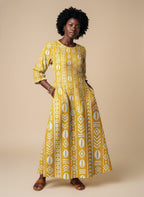 "Oshun Dhahabu" Long Sleeve Maxi Dress