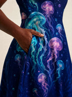 "Bahari" V Neck Midi Dress