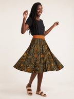 "Afrocentric Pattern" Twirl Skirt — twirling, skirt flared out
