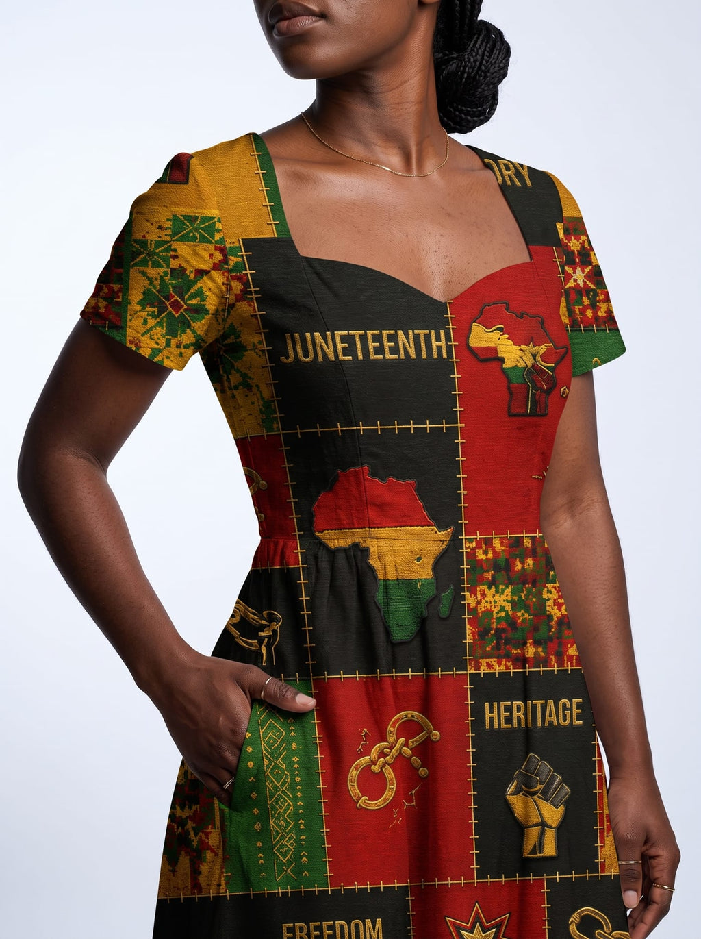 "Kumbuka" Sweetheart Midi Dress