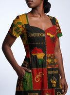 "Kumbuka" Sweetheart Midi Dress