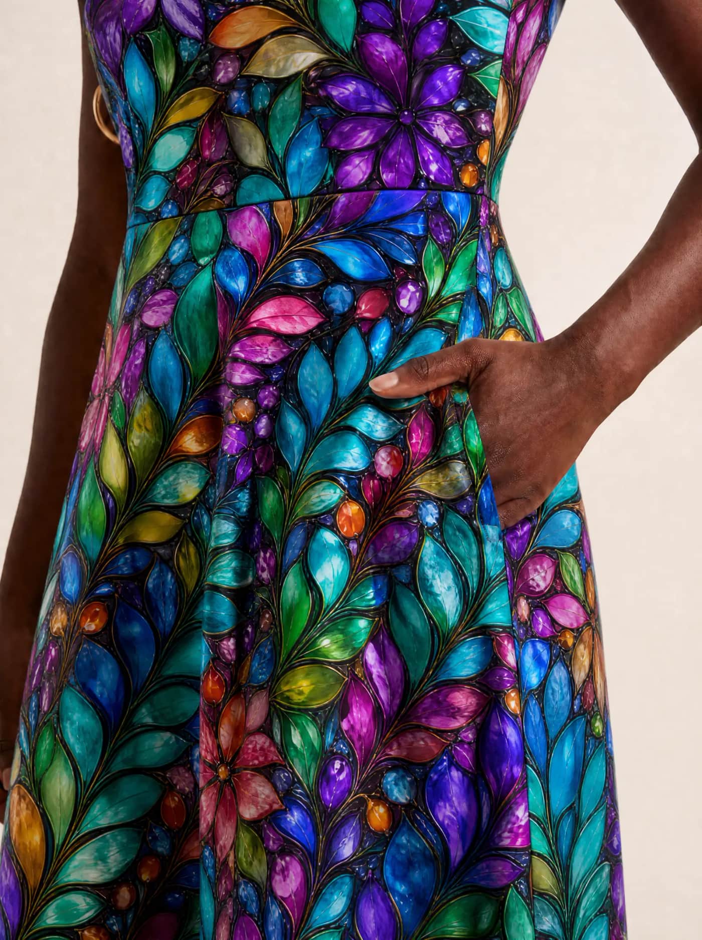 "Upinde" V Neck Midi Dress Promo