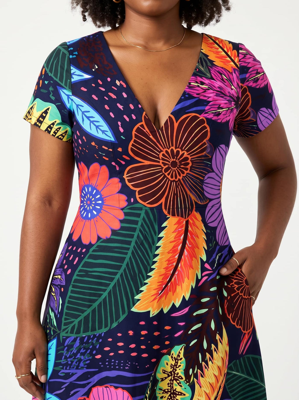 "Bustani" Short Sleeve Maxi Dress