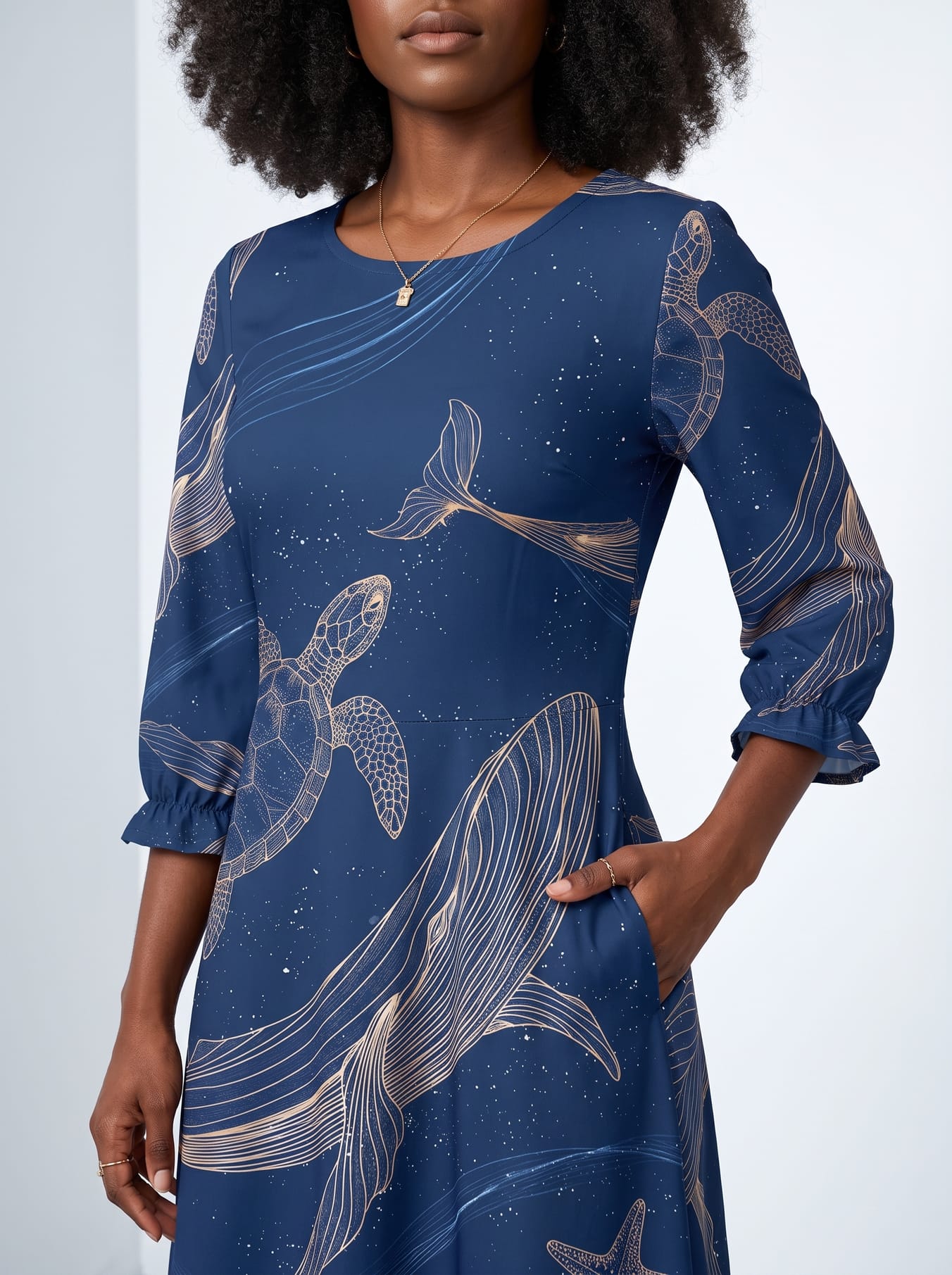 "Pwani" Long Sleeve Maxi Dress