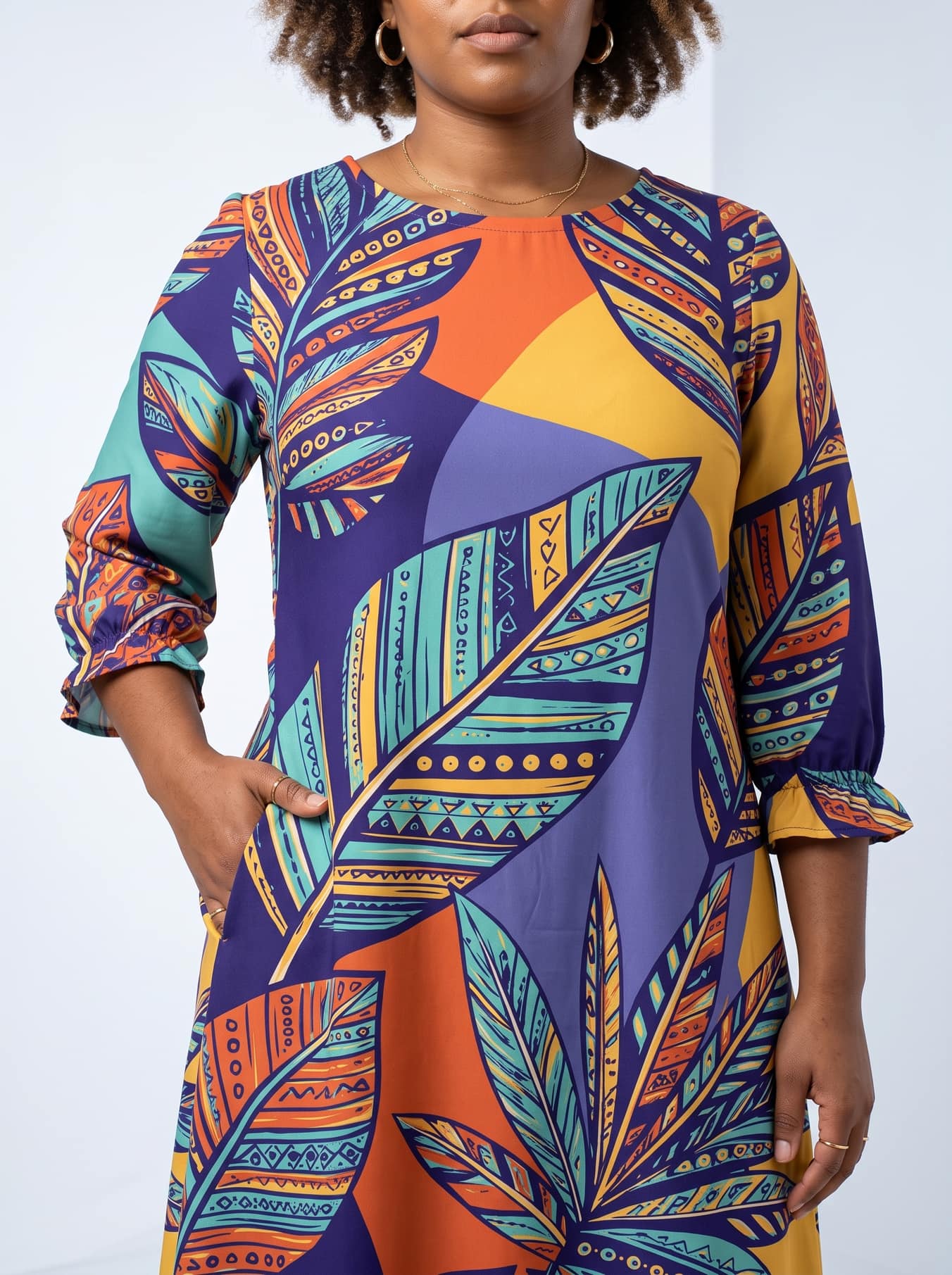 "Majani" Long Sleeve Maxi Dress