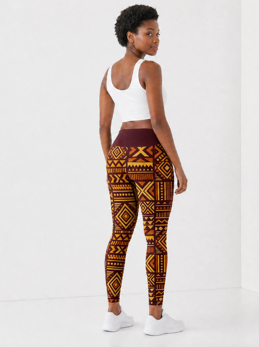 Mudcloth Leggings — back view on model