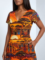 "Kijiji" Short Sleeve Maxi Dress