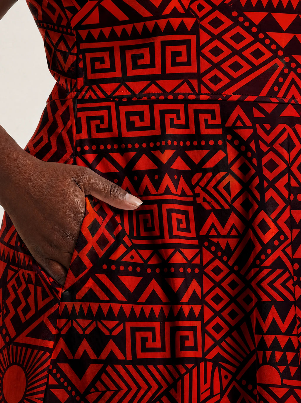 "Shaka Burgundy" V Neck Midi Dress