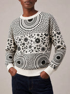 "Mwanga" Sweatshirt — close view of the crew neck, raglan seams and ribbed trims