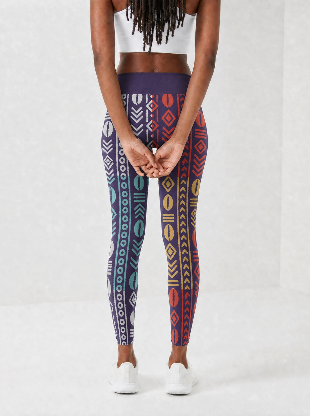 "Oshun Zamani" Leggings — back view on model