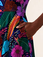"Bustani" V Neck Midi Dress