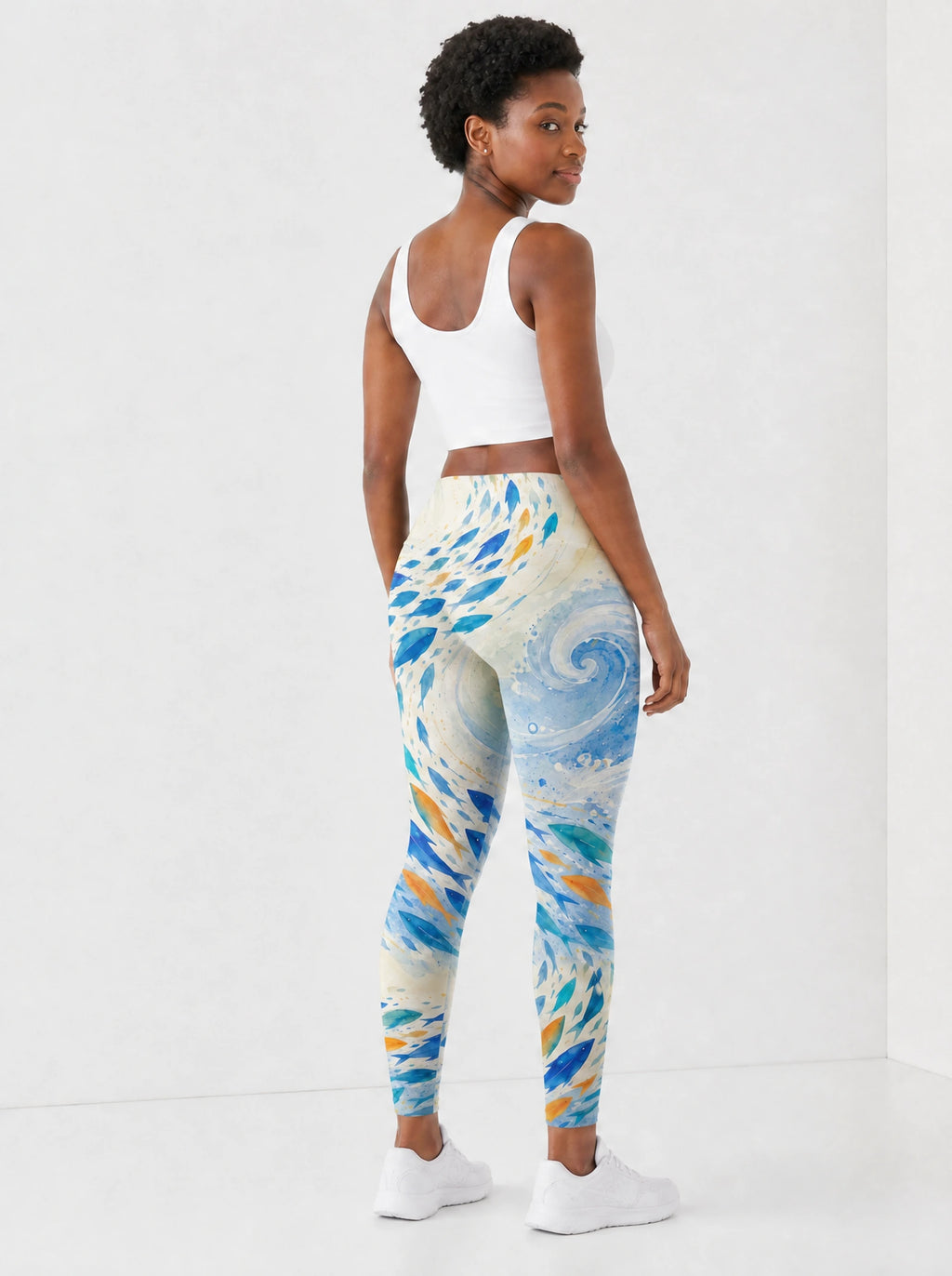 "Samaki" Leggings — back view on model