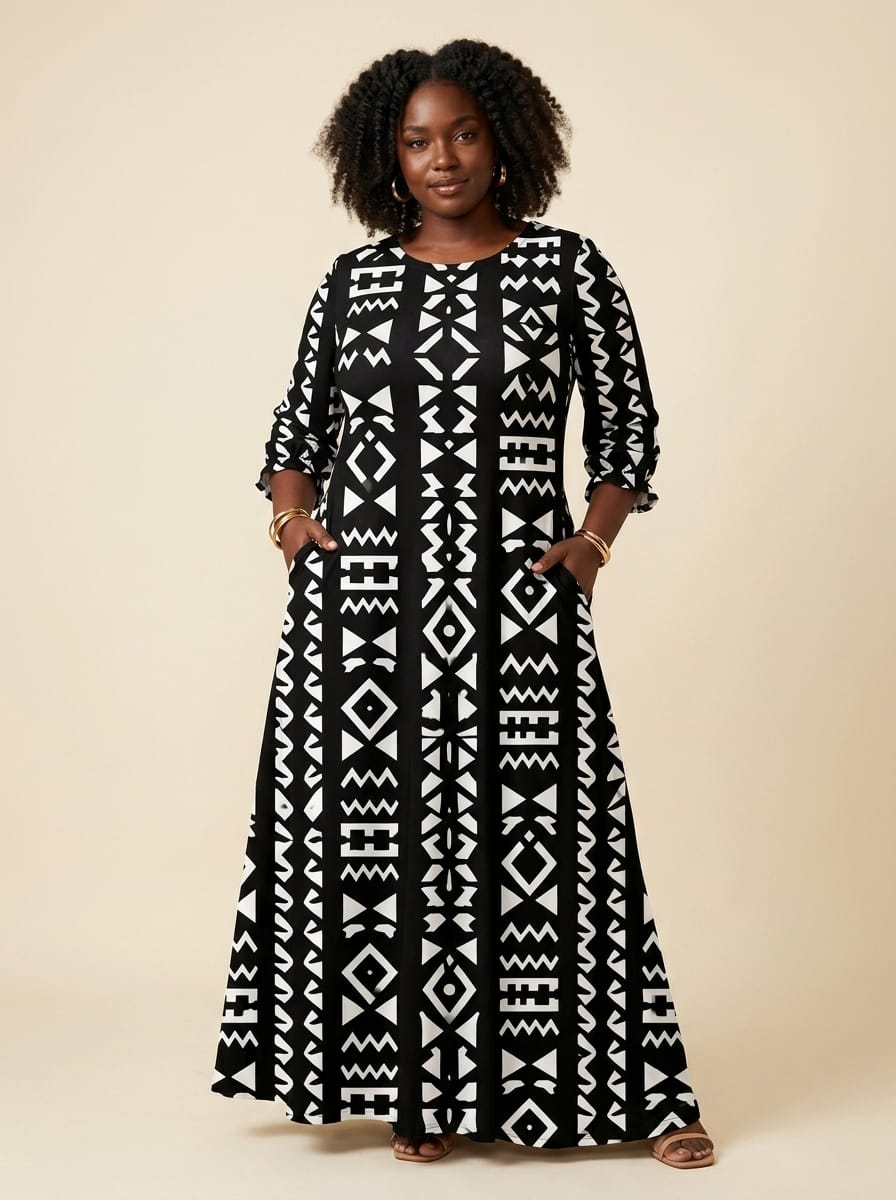 "Kuba" Long Sleeve Maxi Dress