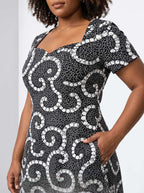 "Duara" Sweetheart Midi Dress