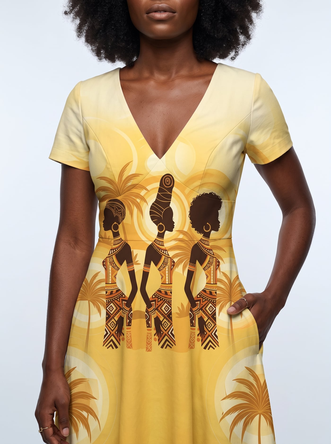 Ancestral Flame Short Sleeve Maxi Dress