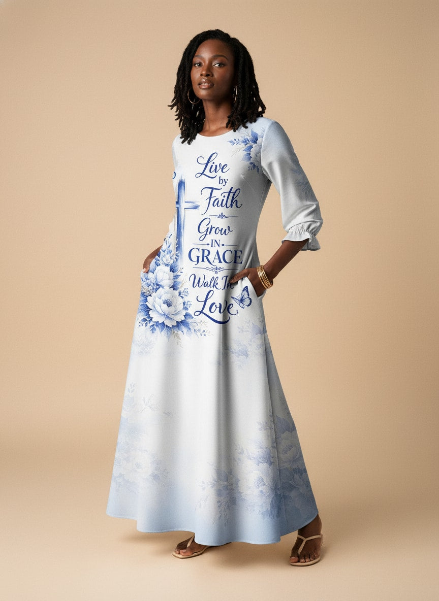 "Neema" Long Sleeve Maxi Dress