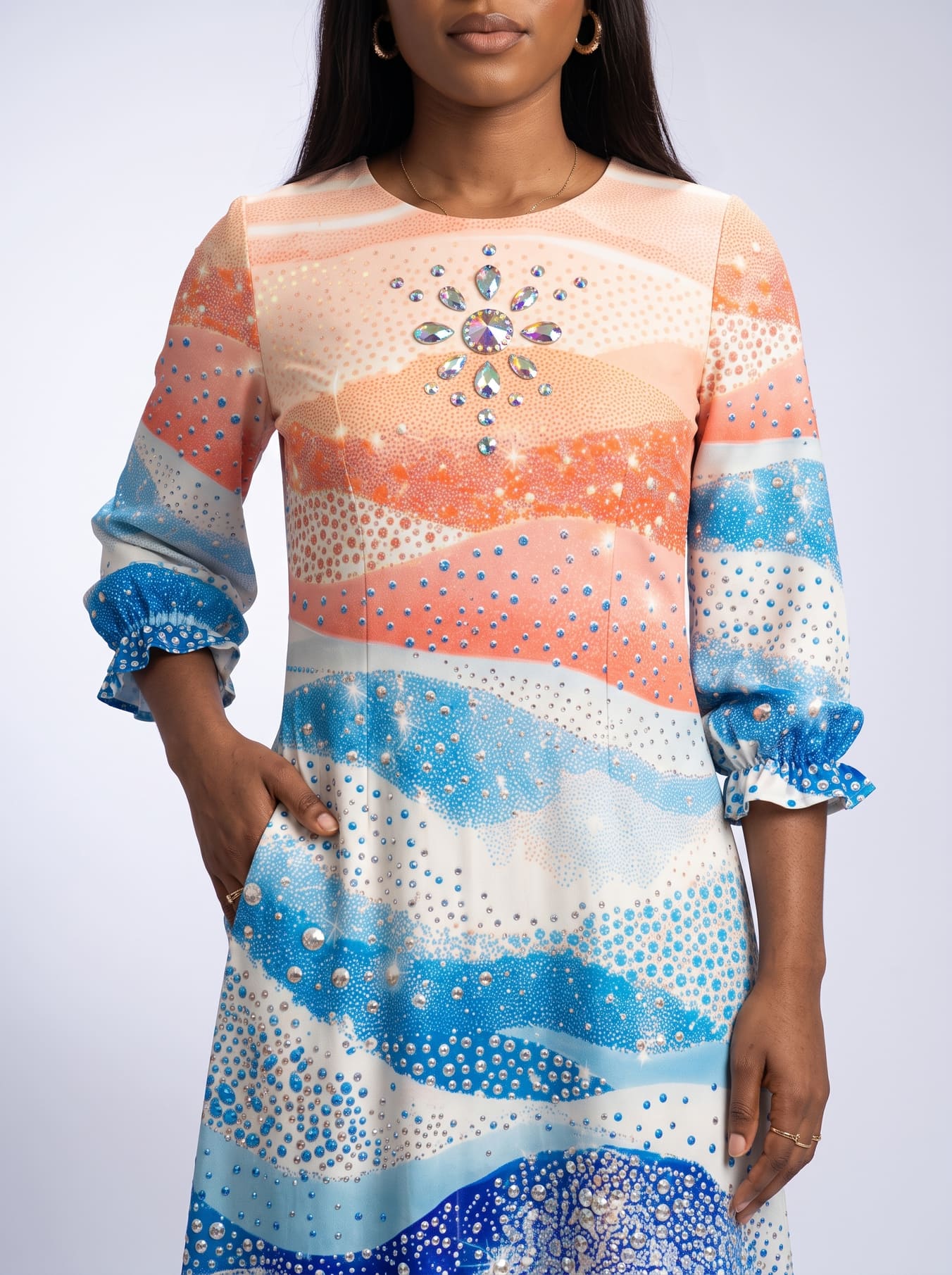 "Maji" Long Sleeve Maxi Dress