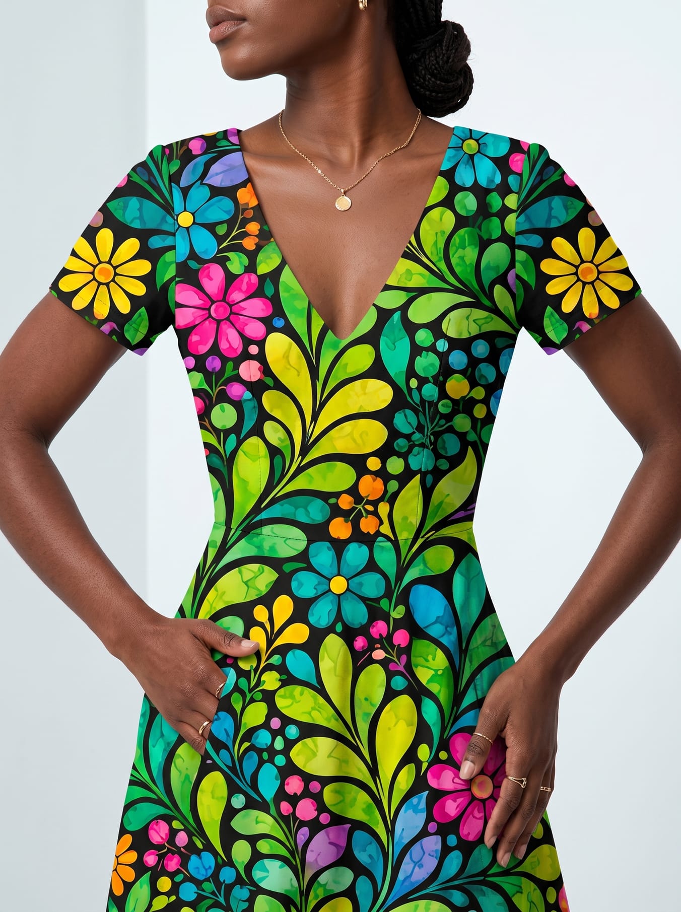 "Zumaridi" Short Sleeve Maxi Dress