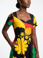 "Furaha" Sweetheart Midi Dress