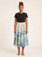 "Samaki" Twirl Skirt — front view on model