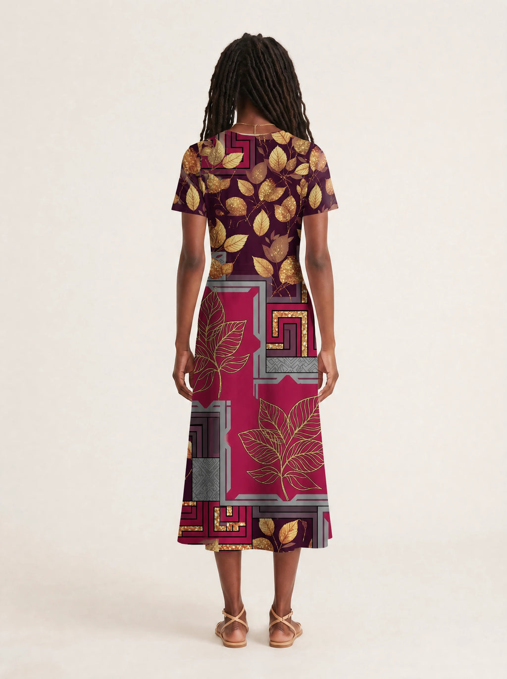 "Vuli" V Neck Midi Dress — side