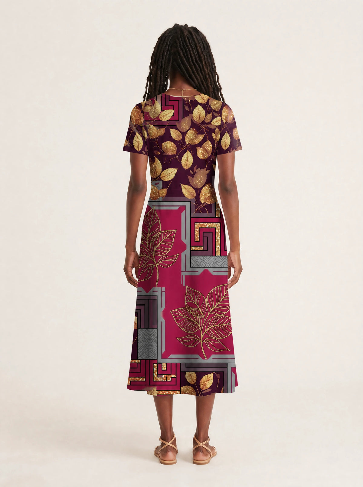 "Vuli" V Neck Midi Dress — side