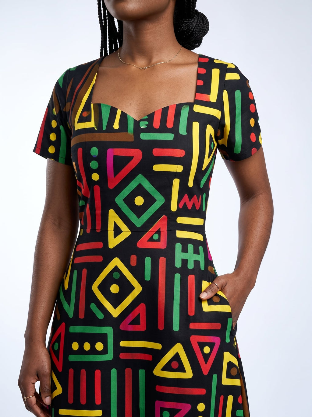 "Nairobi" Sweetheart Midi Dress