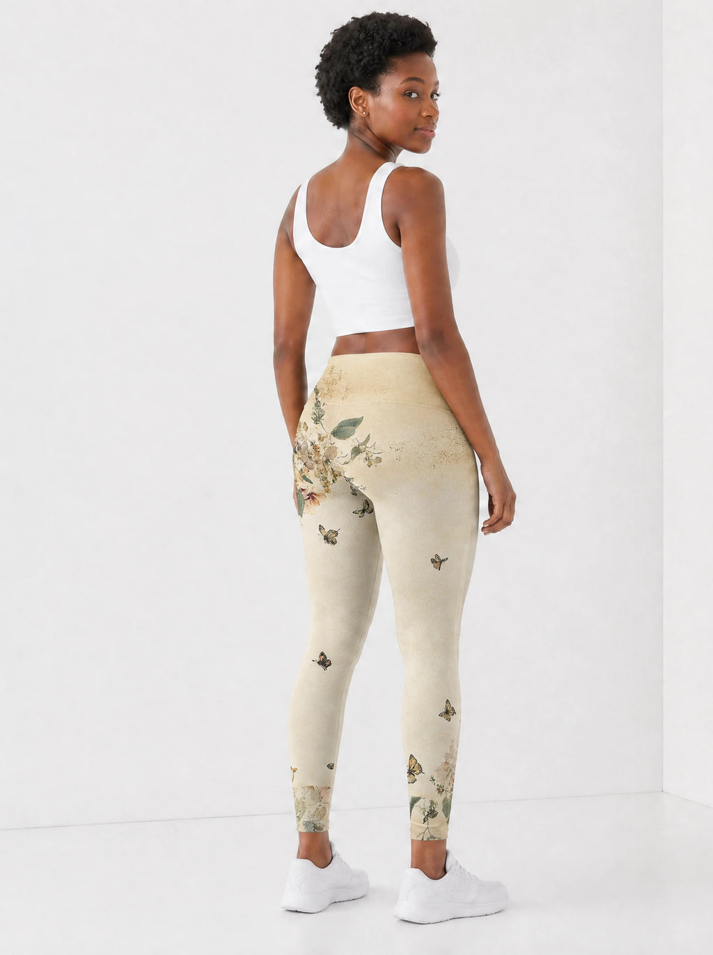 Gorgeous Black Queen Leggings — back view on model