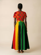 "Kwanza" Short Sleeve Maxi Dress