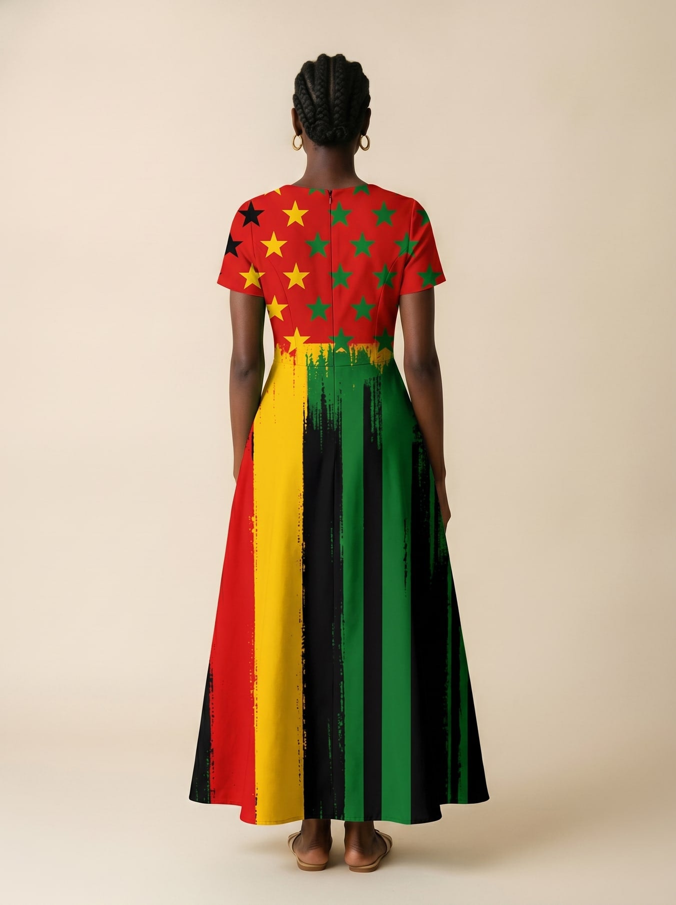 "Kwanza" Short Sleeve Maxi Dress