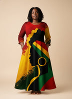 "Uhuru" Long Sleeve Maxi Dress