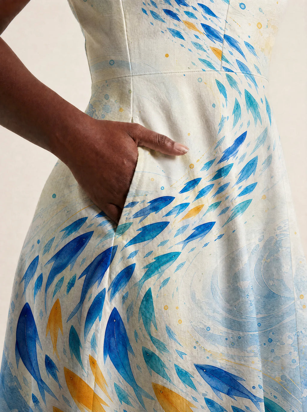 "Samaki" V Neck Midi Dress