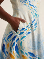 "Samaki" V Neck Midi Dress
