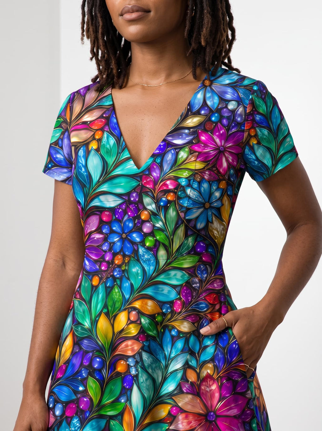 "Upinde" Short Sleeve Maxi Dress