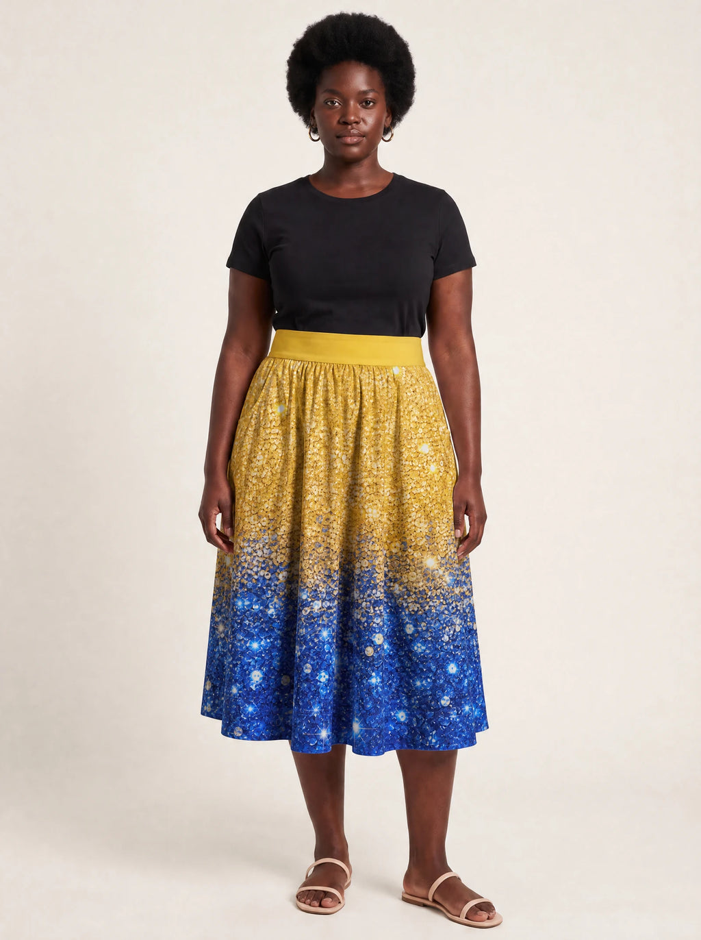 "Angaza" Twirl Skirt — full length on model