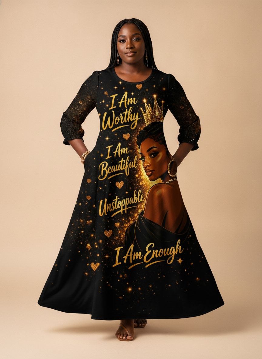 "Tunu" Long Sleeve Maxi Dress
