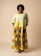 Ancestral Flame Long Sleeve Maxi Dress