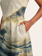 "Wimbi" V Neck Midi Dress Promo