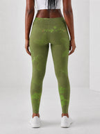 Green Orchid Leggings — back view on model